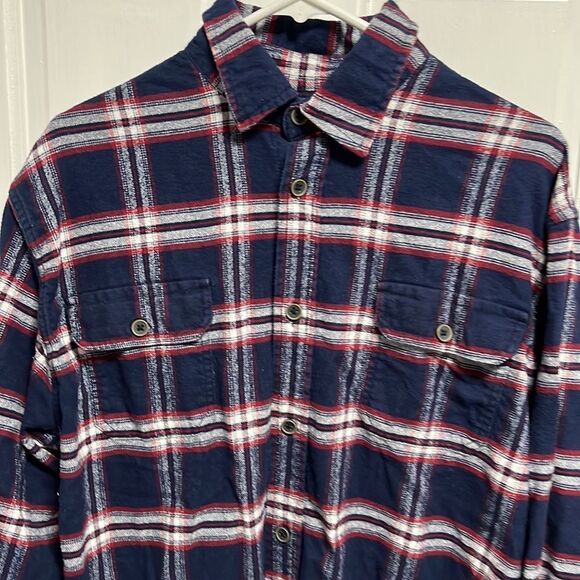 Jachs flannel plaid button down shirt size large tall, - Picture 2 of 8